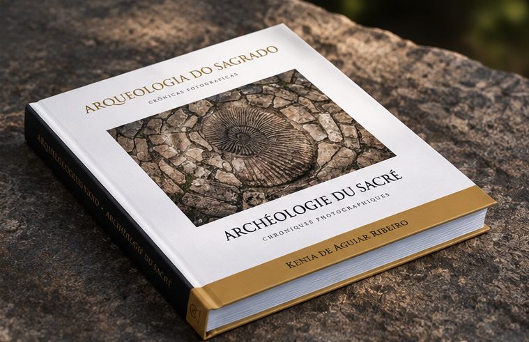 Mockup do livro Arqueologia do Sagrado: Crônicas Fotográficas